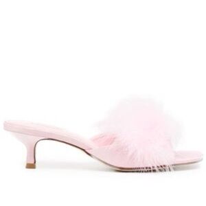 Larroude Pink Feathered Heels
